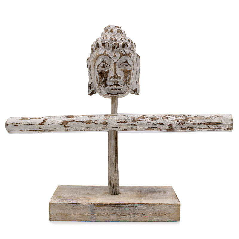 Single Branch & Buddha Stand - Whitewash product image