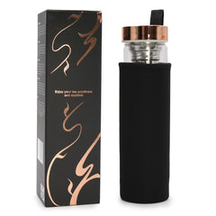 Crystal Glass Tea Infuser Bottle - Rose Gold - Red Jasper product image 2
