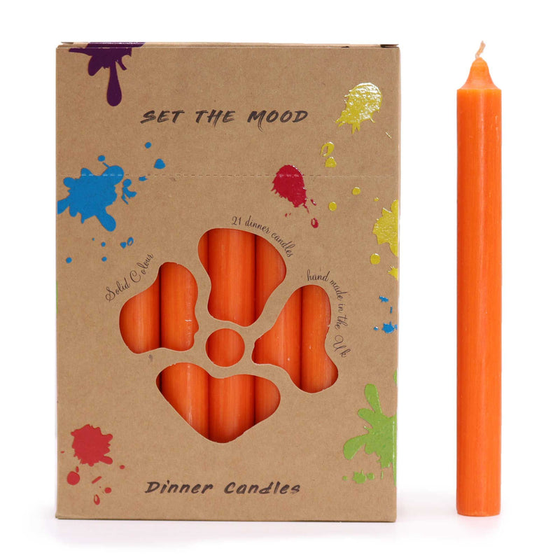 Solid Colour Dinner Candle Set - Pack of 21 - Rustic Orange product image