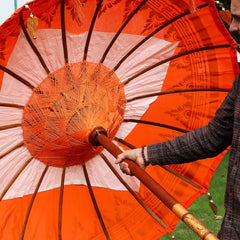 Bali Patio Parasol - Cotton - Orange Decor - 1.5m product image 2