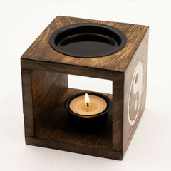 Square Mango Wood Oil Burner - Yin Yang product image 4