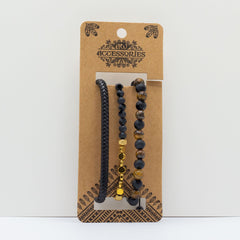 Mens Premium Bracelet Sets - Black & Tans (asst) product image 4