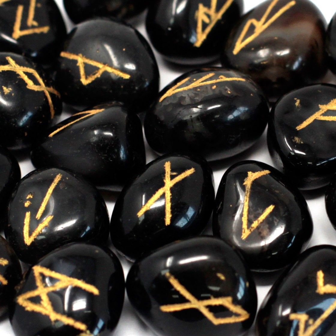 Runes Stone Set in Pouch - Black Onyx product image