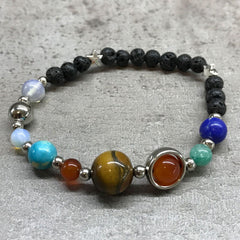 Lava Stone Bracelet - Silver Solar System product image 2