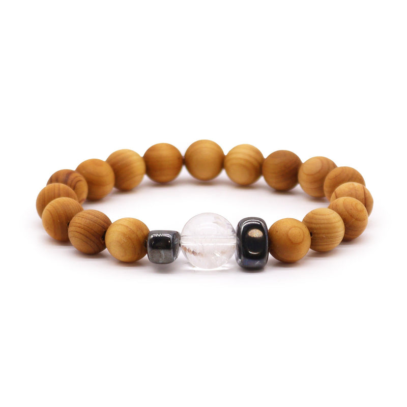 Cedarwood Crown Chakra Bangle with Clear Quartz product image