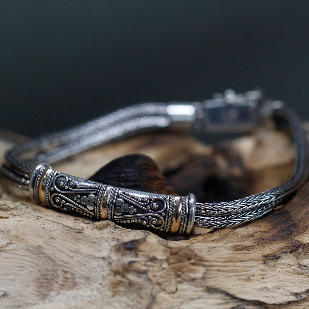 Silver & Gold Bracelet - Unisex Twin Chain product image 6