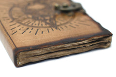 Leather Pentagon & Skull with Burns Detail Notebook (7x5") product image 3