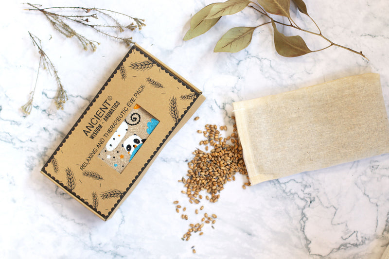Lavender Natural Cotton and Juco Eye Pillow in Gift Box - Sleepy Panda product image
