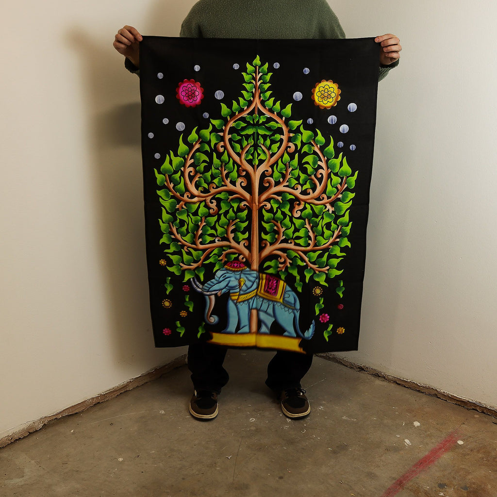 Cotton Wall Art (70x110cm) - Elephant & Tree of Life product image 2