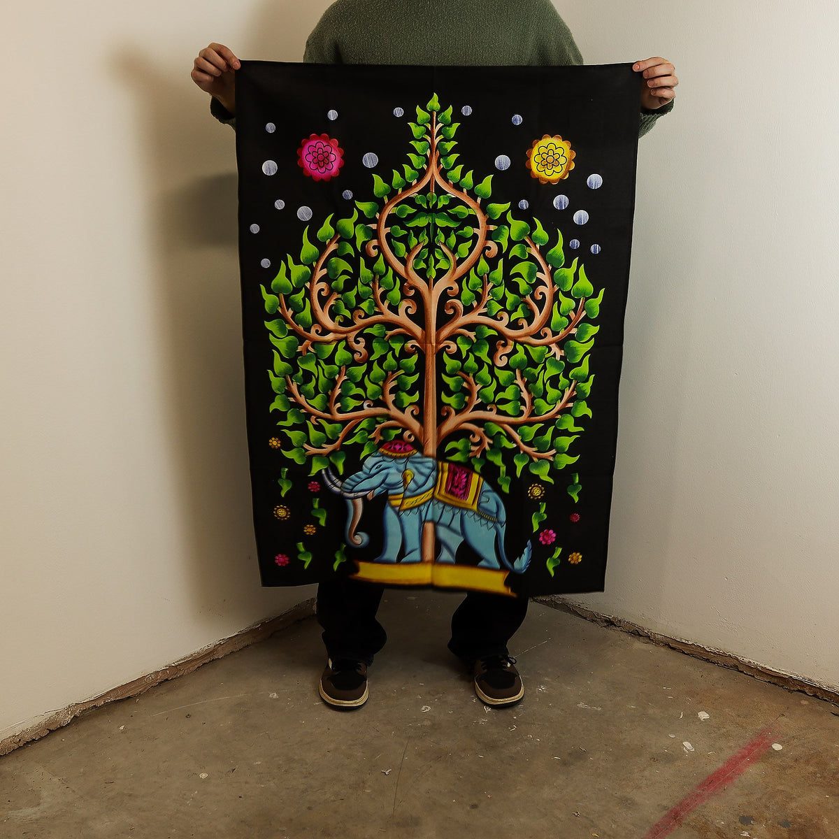 Cotton Wall Art (70x110cm) - Elephant & Tree of Life product image 2