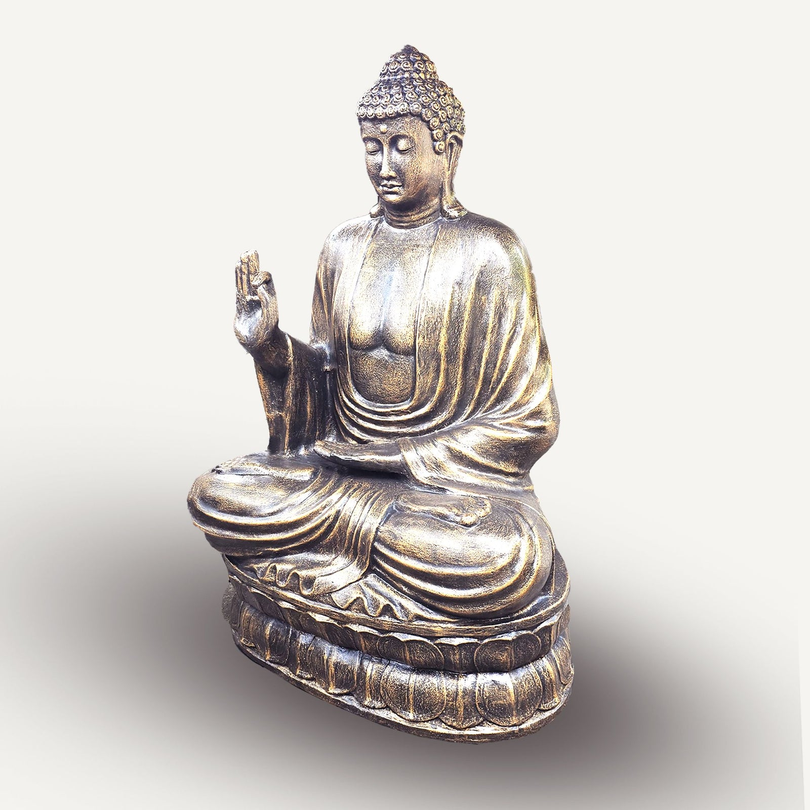 Large Antique Gold Buddha Teaching on Lotus - 2m product image