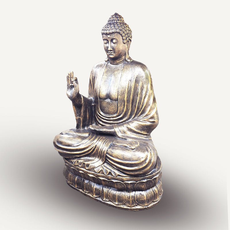 Large Antique Gold Buddha Teaching on Lotus - 2m product image