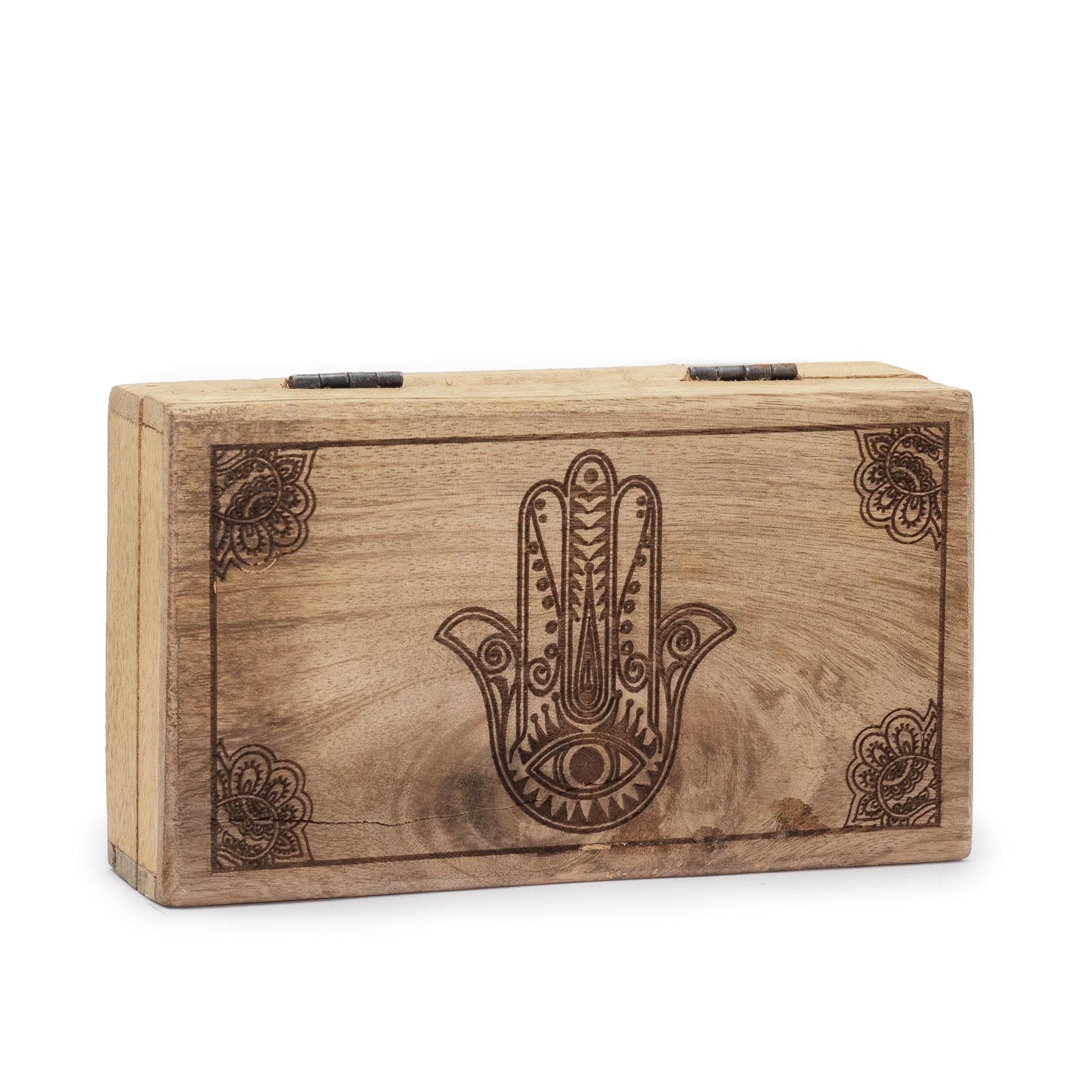 Med Square Box 17x10x4.2cm - Hamsa Black Engraved product image