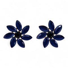 Royal Blue - Vintage Glass - Flowers - Earrings product image 2