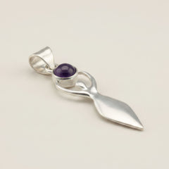 Indian Devotional Pendant - Silver Plated (45cm Cord)- Goddess Amethyst product image 6