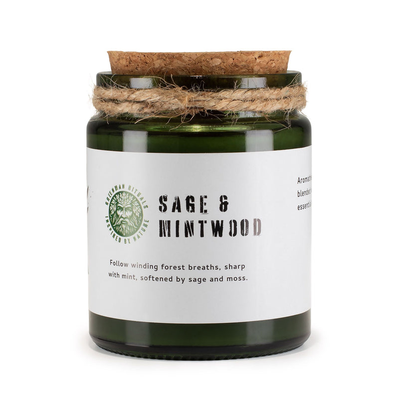 Greenman Woodwick Soy Candle - Sage & Mintwood product image