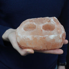 Natural Salt Candle Holder - 2 holes product image 3