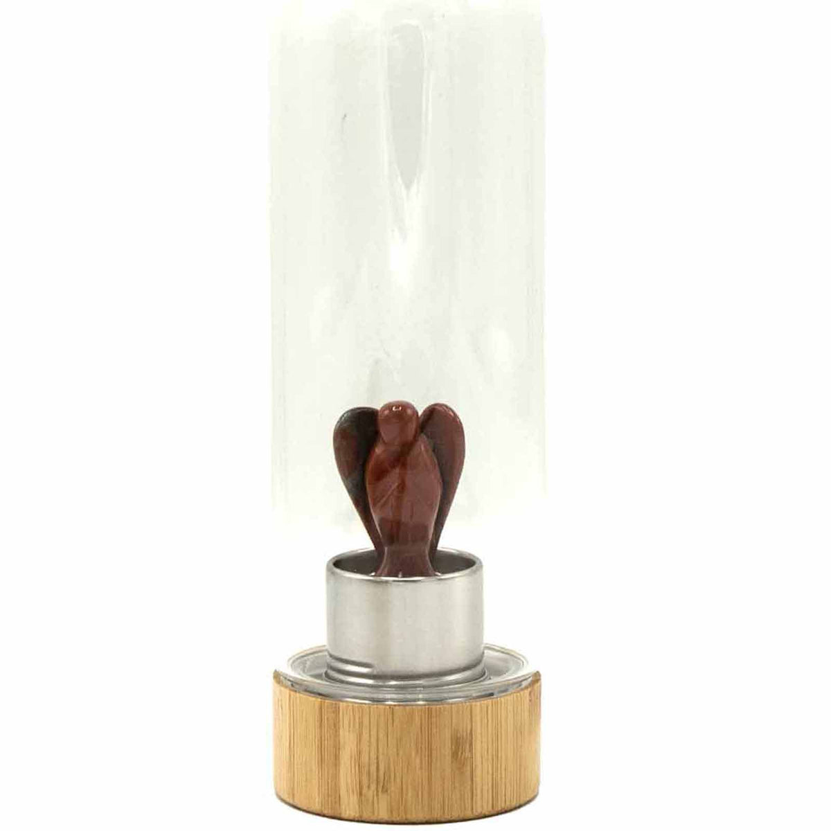 Crystal Infused Glass Water Bottle - Invigorating Red Jasper - Angel - product image 2