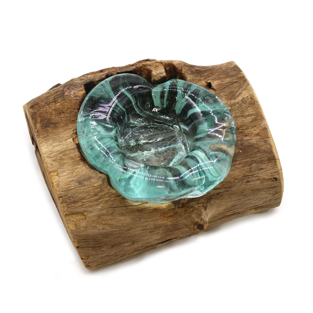 Molton Glass Candle Single Holder on Wood product image