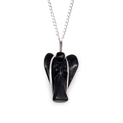 Gemstone Guardian Angel Pendant - Black Agate product image