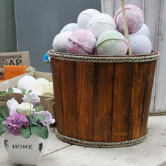 Large Wooden Storage Tub – Brown product image 2