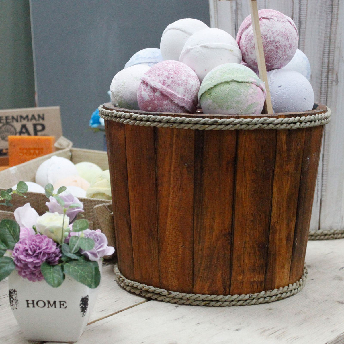 Small Wooden Storage Tub – Brown product image 4