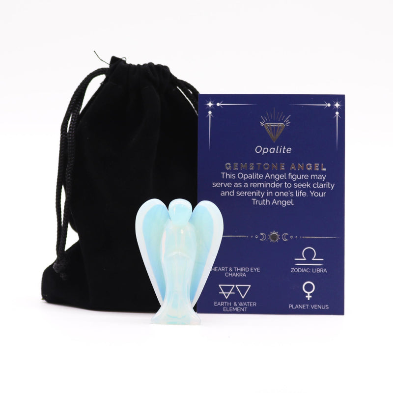 Hand Carved Gemstone Angel - Opalite product image