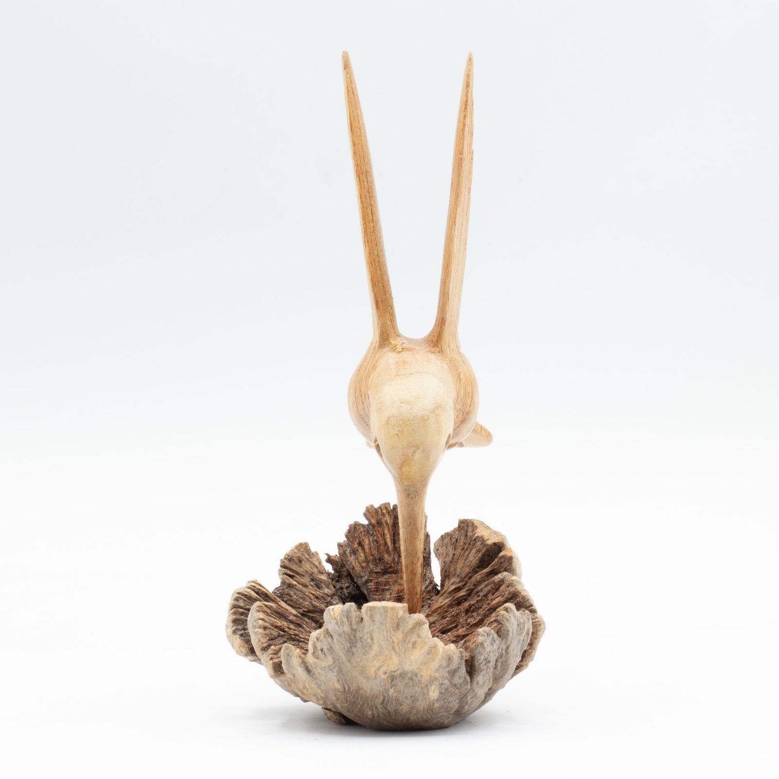 Handmade Parasite Wood Art Carving - Nectar Drinking Hummingbird product image