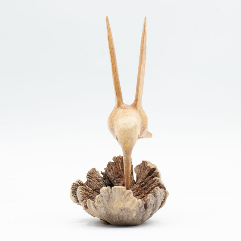 Handmade Parasite Wood Art Carving - Nectar Drinking Hummingbird product image