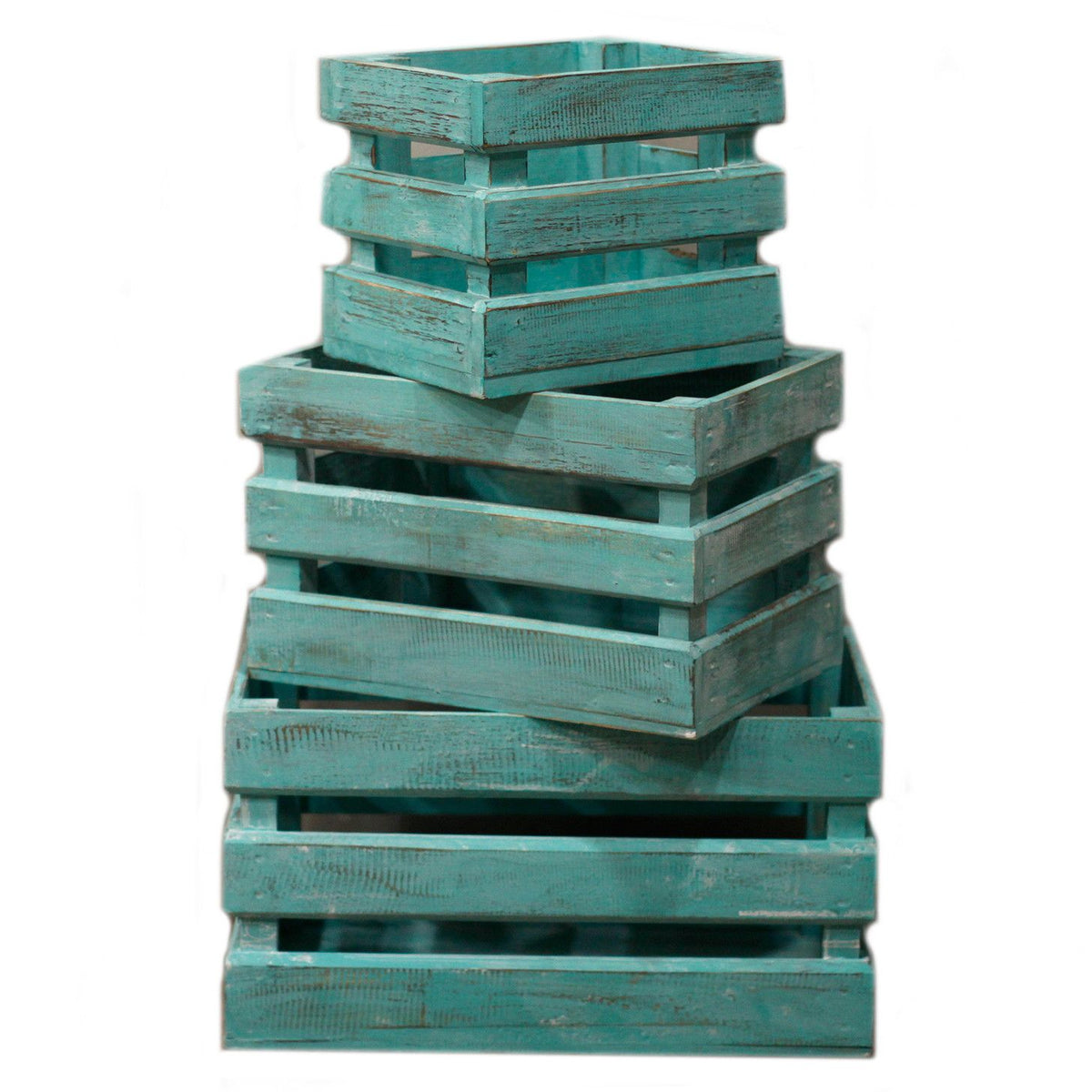 Wooden Storage Crates – Greenwash (Set of 3) product image