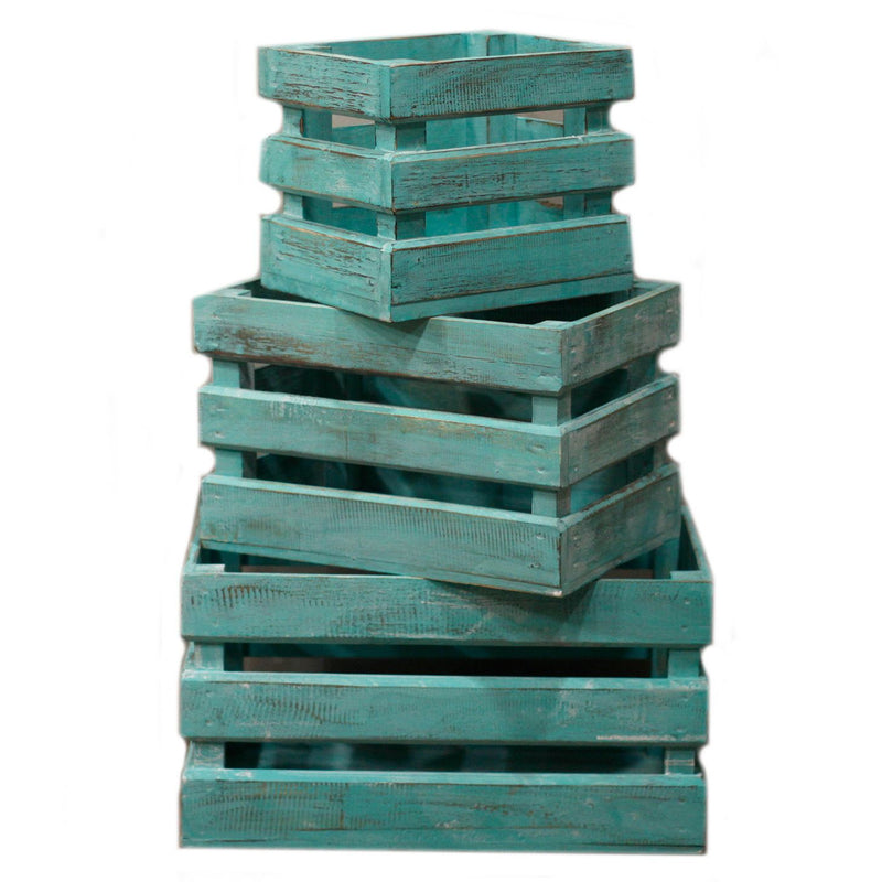 Wooden Storage Crates – Greenwash (Set of 3) product image