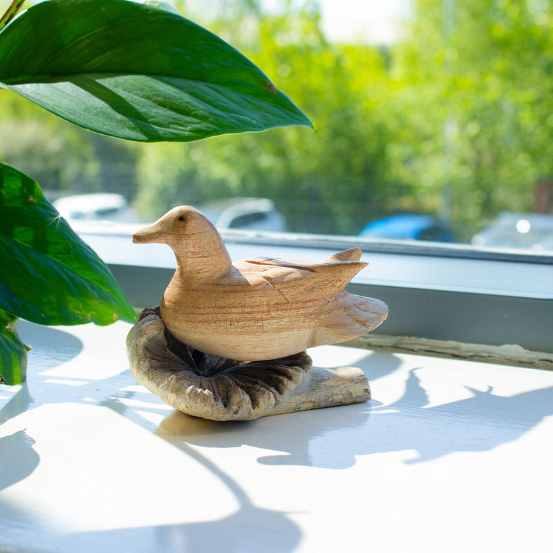 Handmade Parasite Wood Art Carving - Wild Duck Resting product image