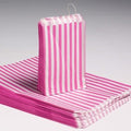 Pink candy stripe Kraft paper bags in 5 x 7 inch size