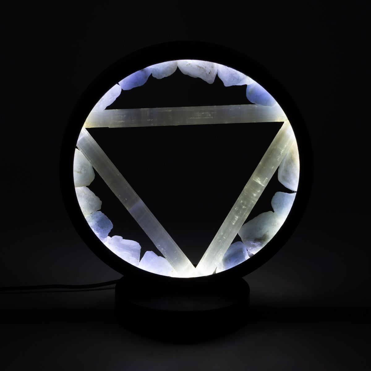 Gemstone Halo Lamp - Water - Aquamarine & Selenite – product view 4