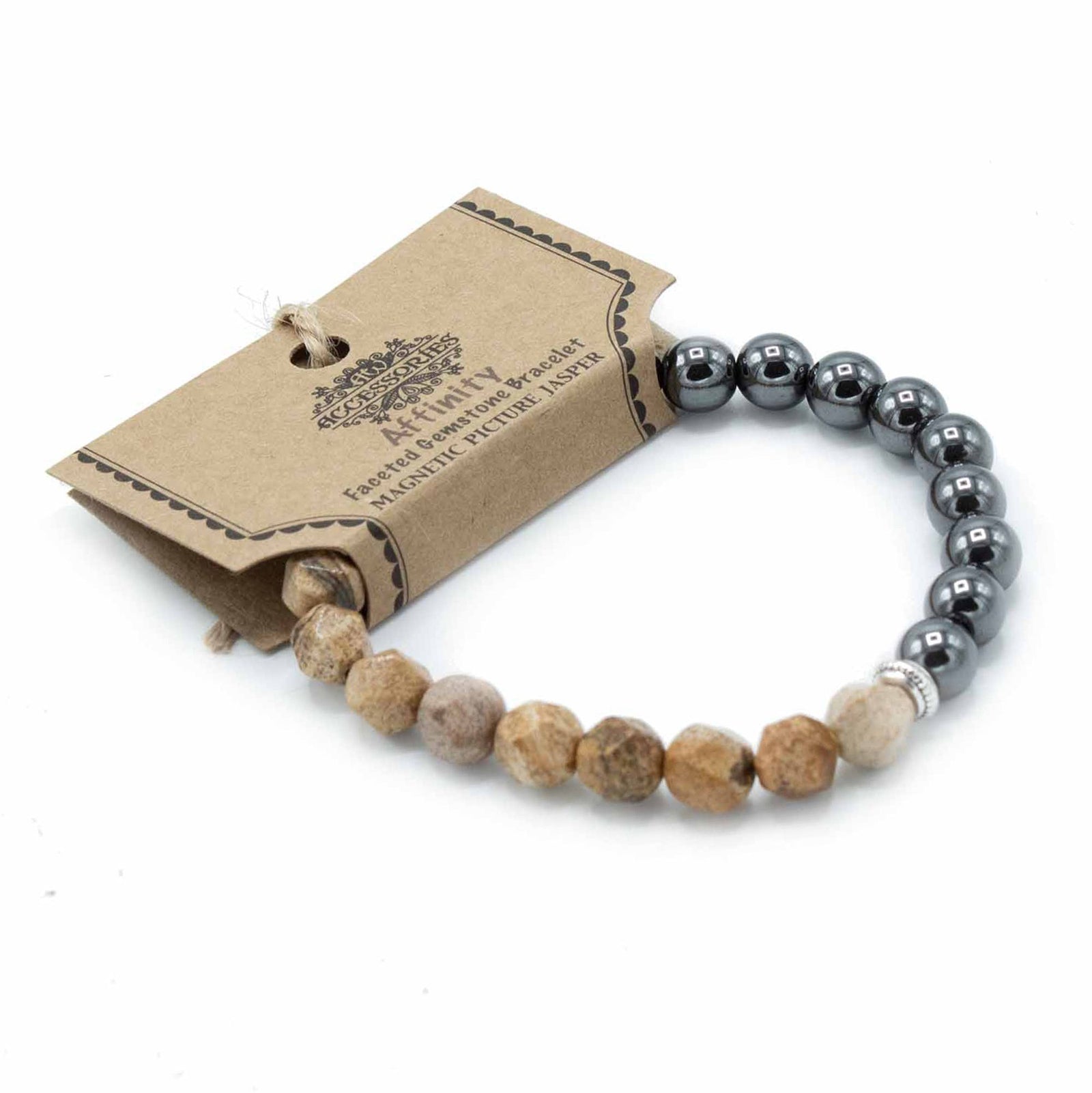 Faceted Gemstone Bracelet - Magnetic Picture Jasper product image