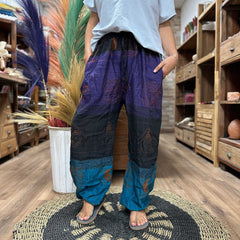 Yoga and Festival Pants - High Cross Himalayan Print on Purple product image 3