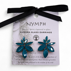 Teal Green - Vintage Glass - Flowers - Earrings product image 4