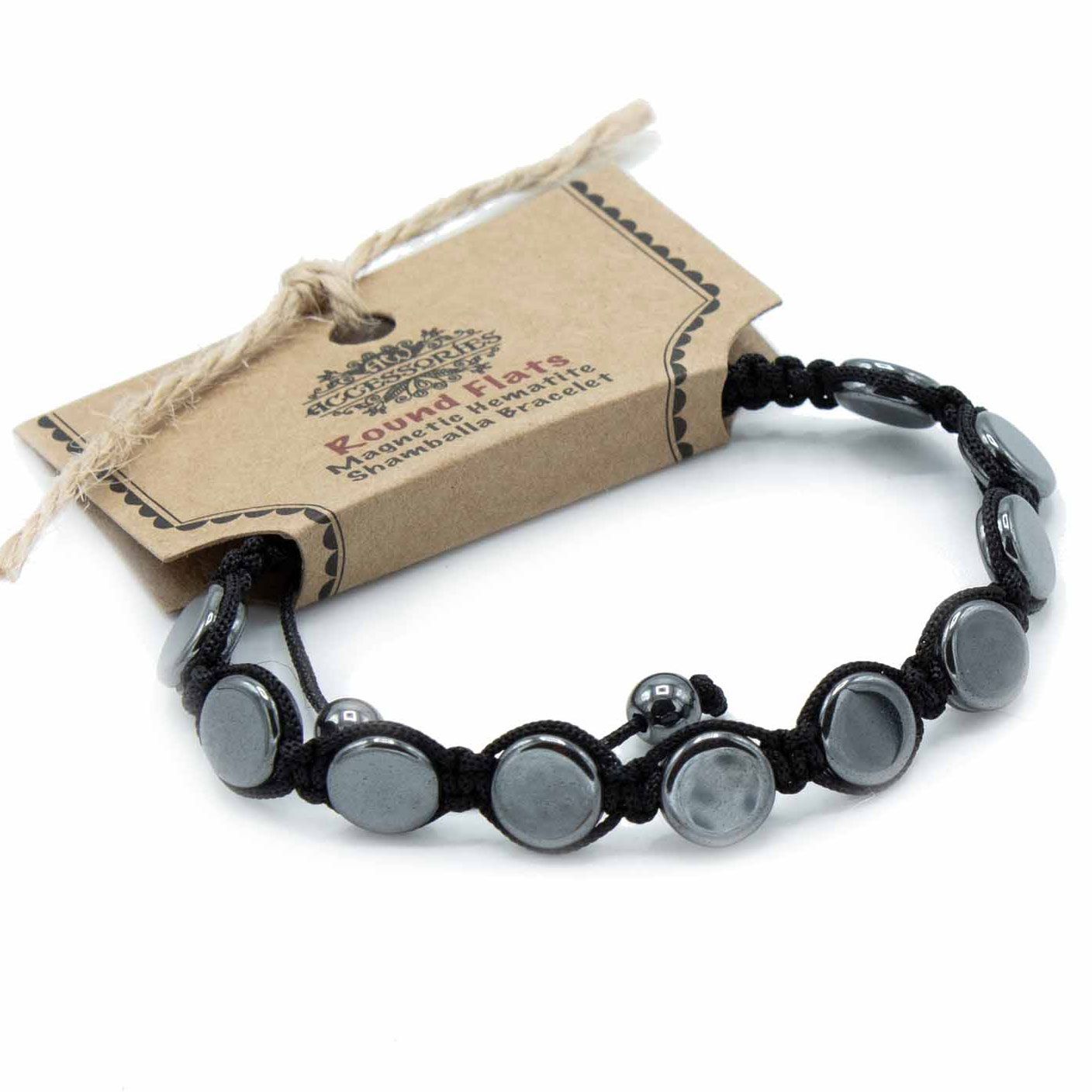 Magnetic Hematite Shamballa Bracelet - Round Flats product image
