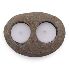 Natural Riverstone Candle Holder - Double Nightlight product image 2