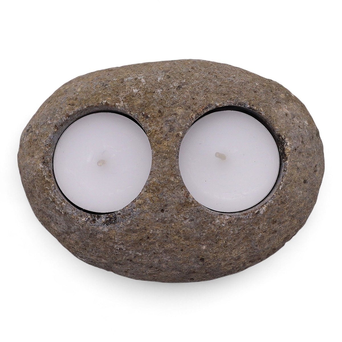 Natural Riverstone Candle Holder - Double Nightlight product image 2