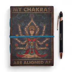 Leather Printed Notebook – My Chakras Are Aligned AF - 17.8×12.7 cm product image 4