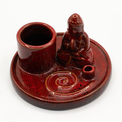 Multi Purpose Buddha Incense Plate - Ceramic Soft Red product image 4