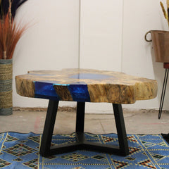 Tamarind and Resin Coffee Table - Sky Blue product image 12