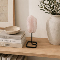 Mineral Specimen on Metal Stand - Rose Quartz product image 3