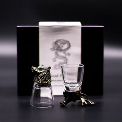 Gift Set of 6 Shot Glasses (50ml) - Wild Forest Creatures - Antique Bronze product image