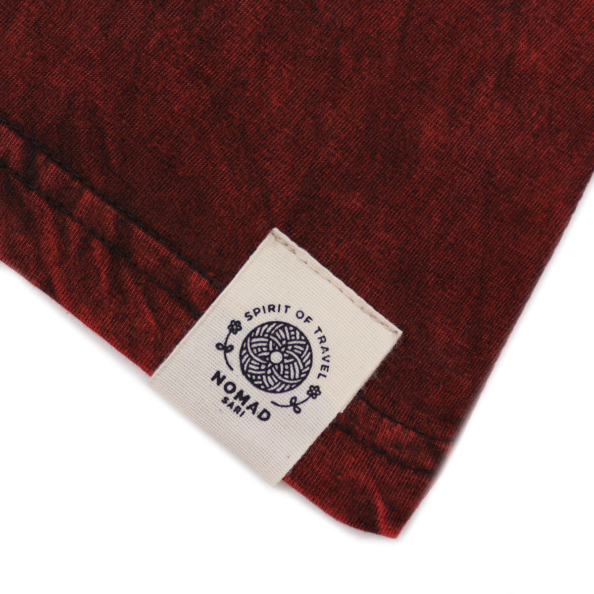 Nomad Sari Stonewashed Cotton T-Shirt – Mandala – Maroon – Large product image 4
