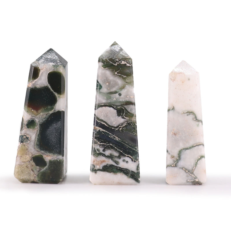 Gemstone Obelisk Point approx 5cm - Moss Agate product image