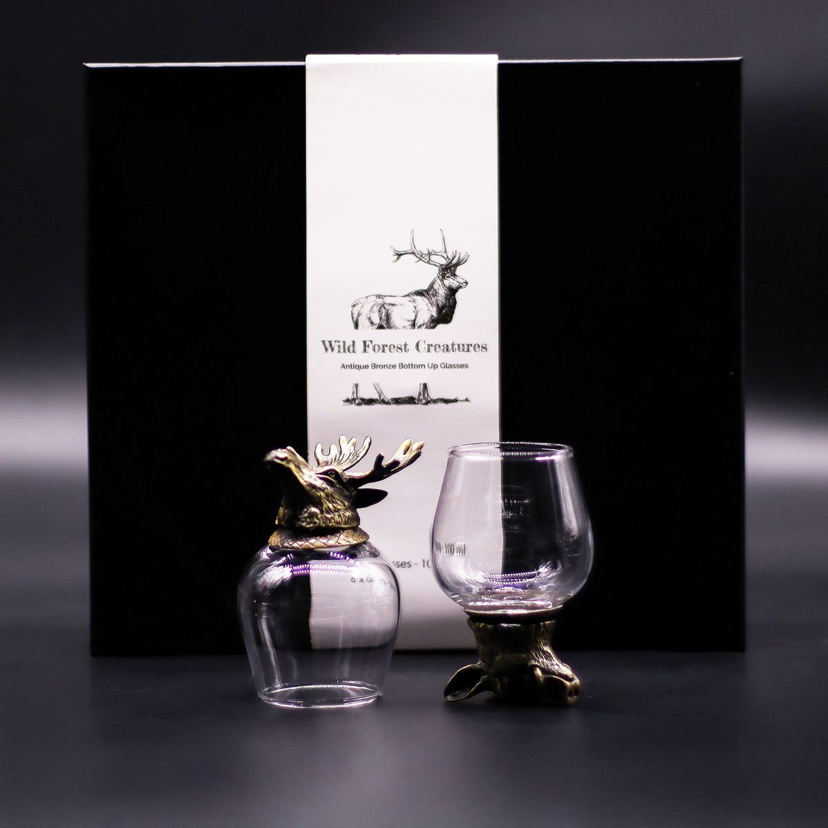 Gift Set of 6 Glasses (100ml) - Wild Forest Creatures - Antique Bronze product image 2