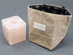 Natural Jute Cotton Gift Bag - Black Lining - Large