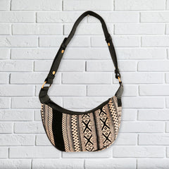 Jacquard Hobo Bag - Grey Metro (black strap) product image